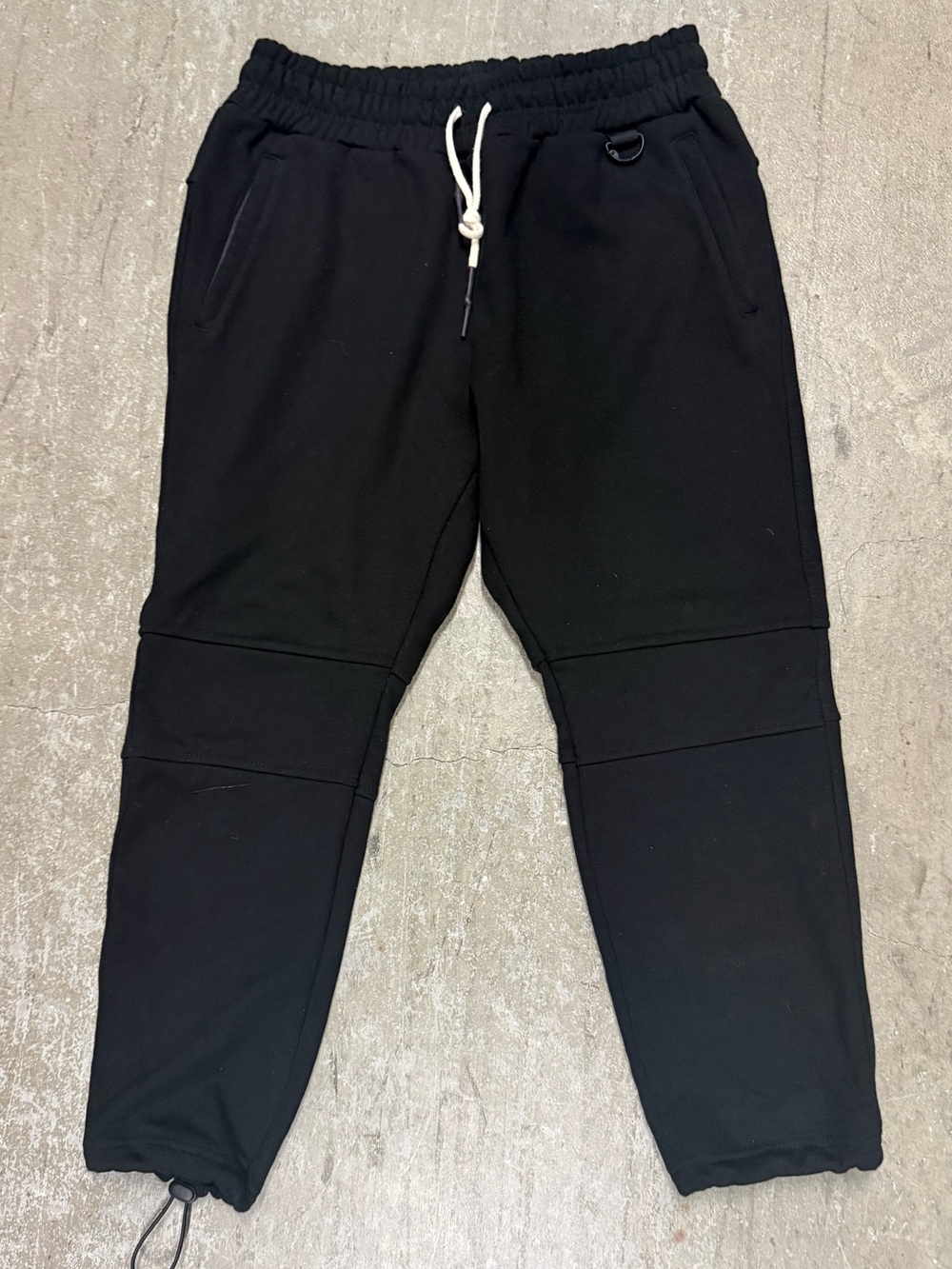 ASRV Black Tapered Drawstring Joggers